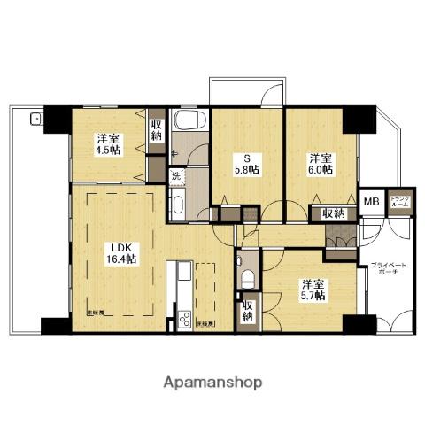 ウイング三滝観音台(3SLDK/7階)の間取り写真