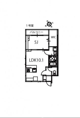 リノリノアパートメント舟入南(1LDK/2階)の間取り写真