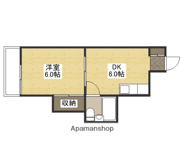 コーポラスマツモトⅠ(1DK/4階)の間取り写真