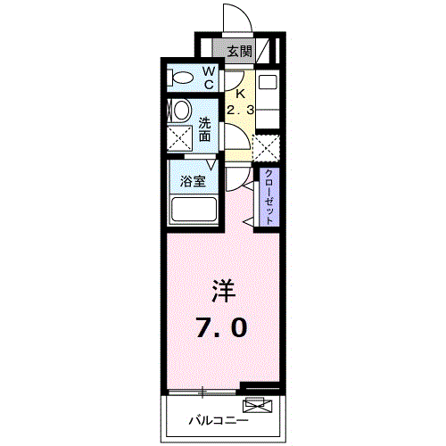 リトルナーレ伴駅前(1K/3階)の間取り写真