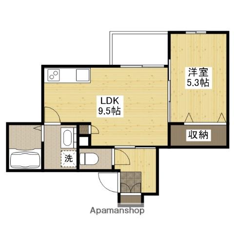 PALAIS広瀬北町(1LDK/2階)の間取り写真