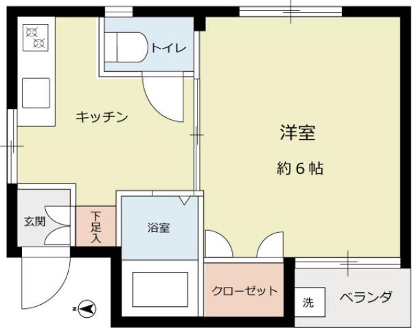 井山ビル(1DK/3階)の間取り写真