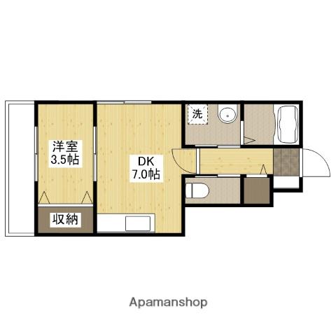 ロイヤルヴィラ緑井 A棟(1DK/1階)の間取り写真
