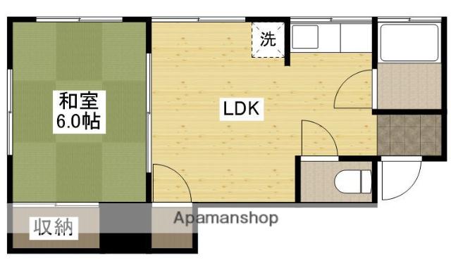 光広アパート(1LDK/2階)の間取り写真