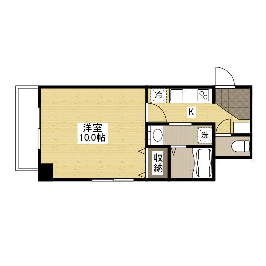 プランドール古市(1K/5階)の間取り写真