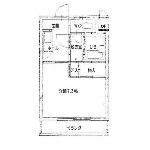 サンライズ五日市(1K/2階)の間取り写真
