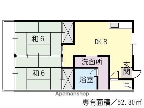 香川荘(2DK/2階)の間取り写真