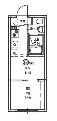 オオコウコーポラス(ワンルーム/1階)の間取り写真