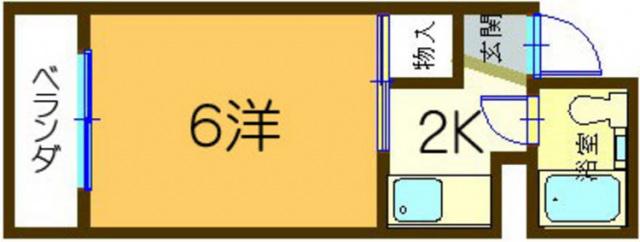 M.Hコーポ(1K/2階)の間取り写真