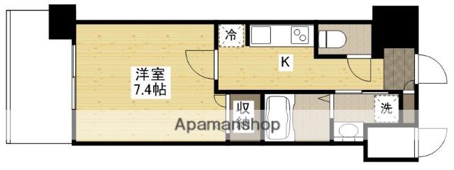 S-RESIDENCE国泰寺町一丁目(1K/15階)の間取り写真