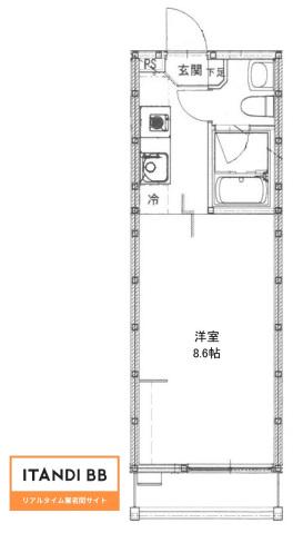 リバーノース大町西(ワンルーム/3階)の間取り写真