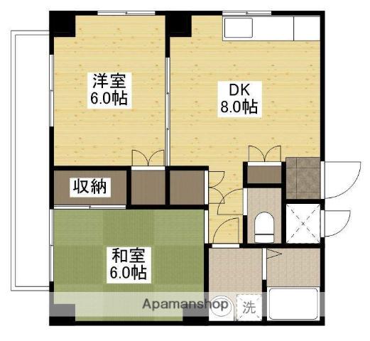 ROMMEL中浜(2DK/4階)の間取り写真