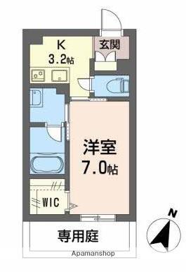 ル・リアンTKS(1K/1階)の間取り写真