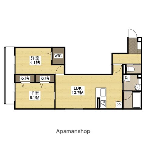 DーROOM中筋 Ⅱ棟(2LDK/1階)の間取り写真