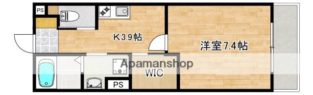 アレフガルド楽々園(1K/1階)の間取り写真