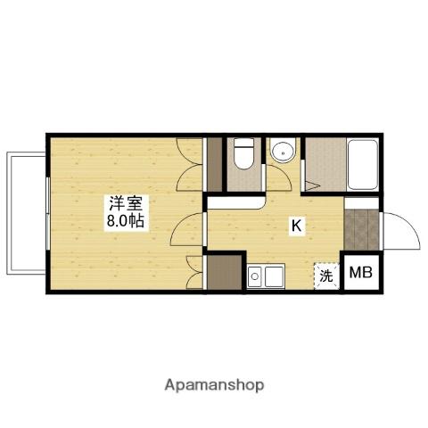 ピア サテライト(1K/2階)の間取り写真