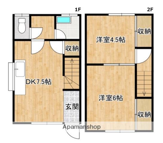 ＡＷＥＳＯＭＥ　ＴＡＧＡＴＡ(2DK)の間取り写真