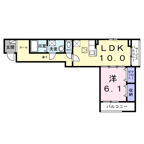 セレーノ大宮(1LDK/1階)の間取り写真