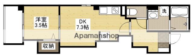 グレース十日市(1DK/8階)の間取り写真