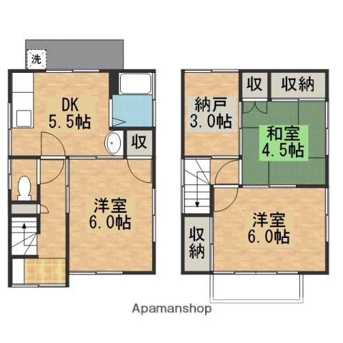 山陽本線 海田市駅 徒歩12分 2階建 築50年(3K)の間取り写真