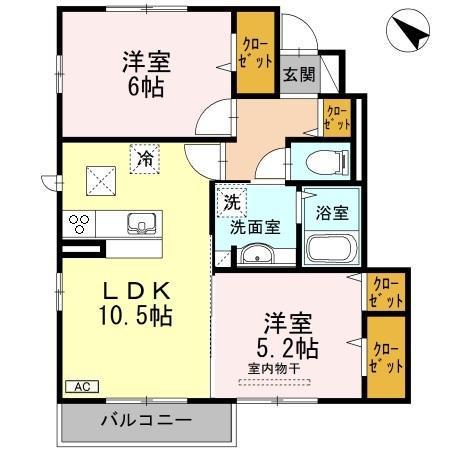 エミネンスIII(2LDK/1階)の間取り写真