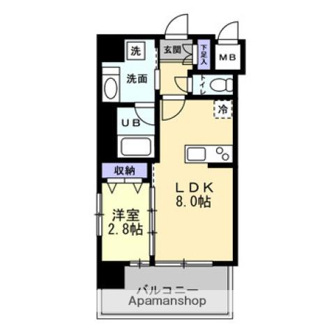 TMレジデンス(1LDK/8階)の間取り写真