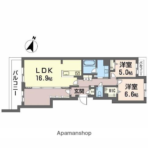 BALLOONFLOWER サウス(2LDK/3階)の間取り写真
