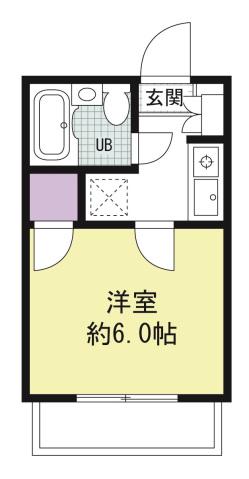 迫コーポネット敷地内P有(1K/2階)の間取り写真