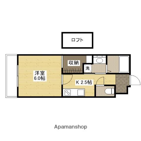 RA ISM GION(1K/3階)の間取り写真