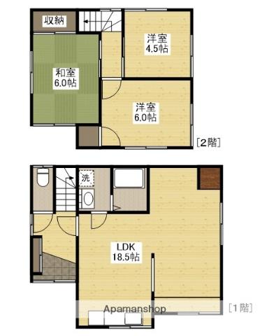 可部線 安芸長束駅 徒歩20分 2階建 築49年(3LDK)の間取り写真