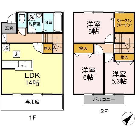 ディアコート東野(3LDK)の間取り写真
