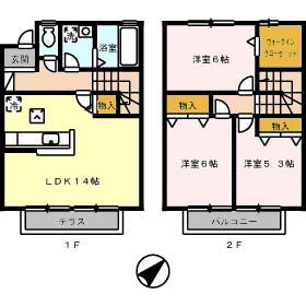 ディアコート東野(3LDK)の間取り写真