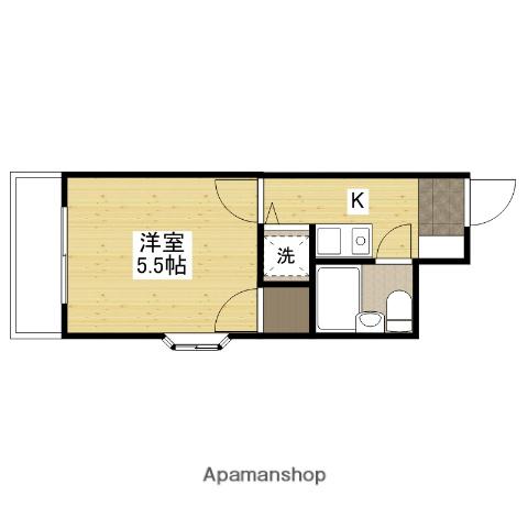 キャステール西川口(1K/2階)の間取り写真