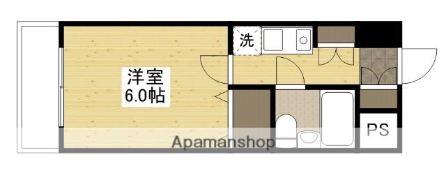 アクシス比治山(1K/4階)の間取り写真