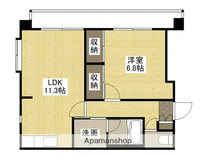 ルミエール堺町(1LDK/3階)の間取り写真