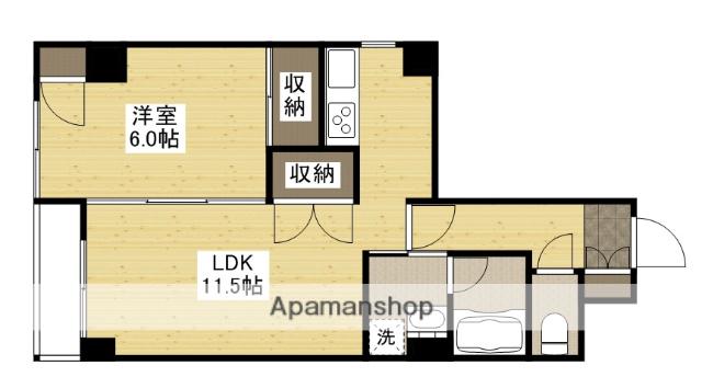 ベルソーレ松本(1LDK/4階)の間取り写真