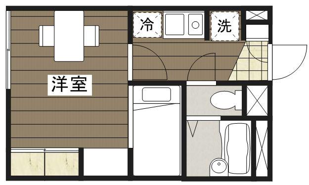 レオパレスひいらぎⅡ(1K/2階)の間取り写真
