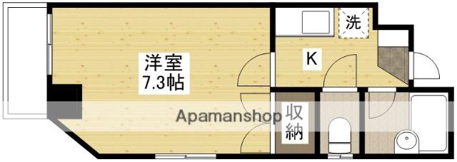 スリーゼ白島(1K/3階)の間取り写真