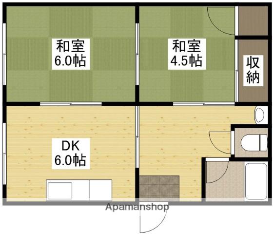 伊田荘(2DK/2階)の間取り写真