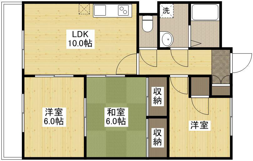 フォレスト相田(3LDK/3階)の間取り写真