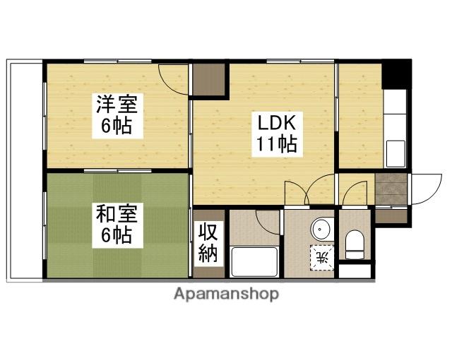 東雲奥野ビル(2LDK/3階)の間取り写真