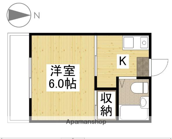 ハイム西旭(1K/3階)の間取り写真