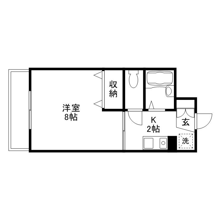 セゾン升本(1K/4階)の間取り写真