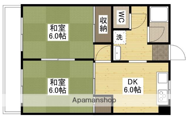 第一昭八コーポラス(2DK/3階)の間取り写真