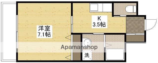 KSM三篠マンション(1K/3階)の間取り写真