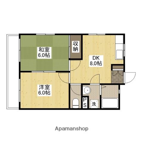 サンコーポ筒本(2DK/3階)の間取り写真