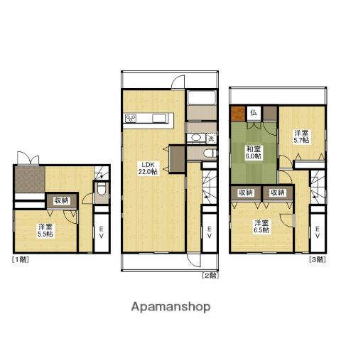 アストラムライン 安東駅 徒歩11分 3階建 築30年(4LDK)の間取り写真