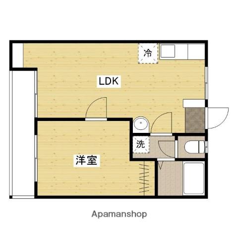 細田山ビル(1LDK/3階)の間取り写真