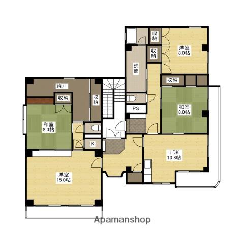 コーポ香鯉園(4SLDK/2階)の間取り写真