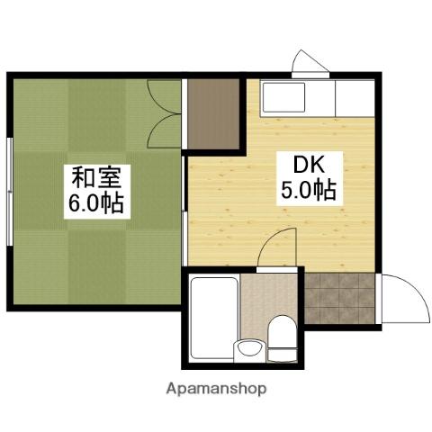 井上ビル(1DK/4階)の間取り写真